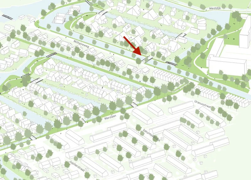 Geen brug op beoogde locatie Kerksloot